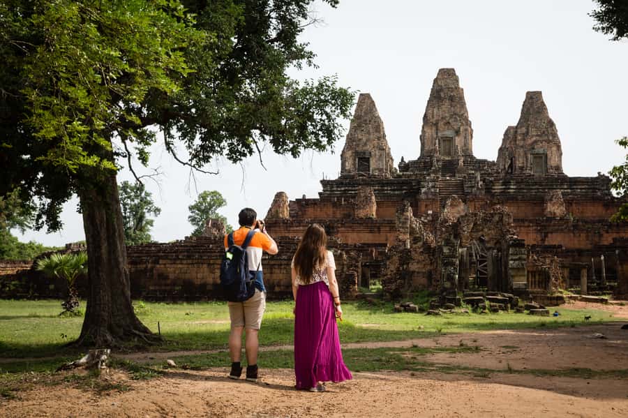 From Siem Reap: Banteay Srei Temple & Grand 5 Temple Tour - Preah Khan: the bigger monastic complex with lots to read