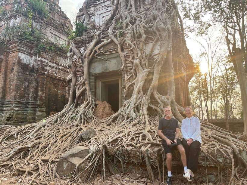 From Siem Reap: Koh Ker and Beng Mealea Temples Tour - Prasat Pram and the tree-growing-through-temple moment