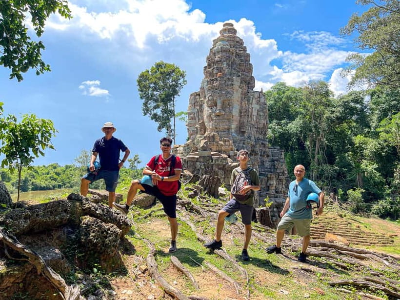 Siem Reap: Angkor Wat Sunrise Small Group tour and Breakfast - Terrace of the Elephants, Leper King Terrace, and the last stretch before the ride back